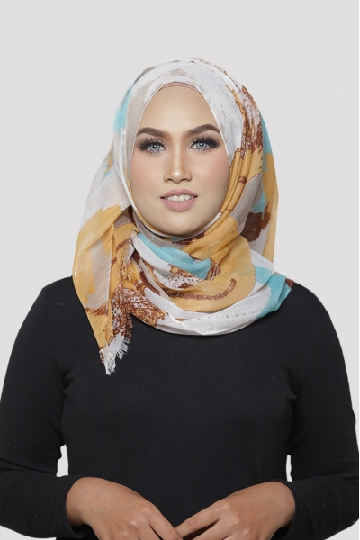 ARABIC PASHMINA WIDE SHAWL - ABSTRACT YELLOW ARABIC PASHMINA WIDE SHAWL - ABSTRACT YELLOW